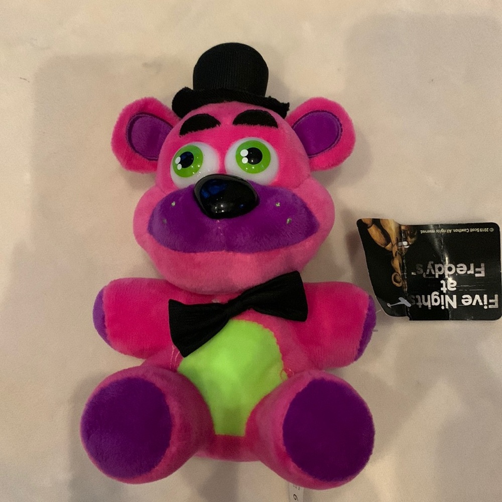 FNAF Five nights at Freddy’s Neon pink Freddy bear plush Stuffed animal toy 16”